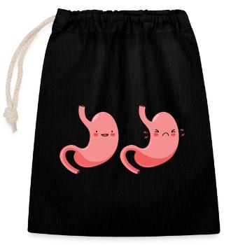 Gastroparésie intestinale - Sac cadeau en coton avec cordon (25 x 30 cm) - noir - Devant