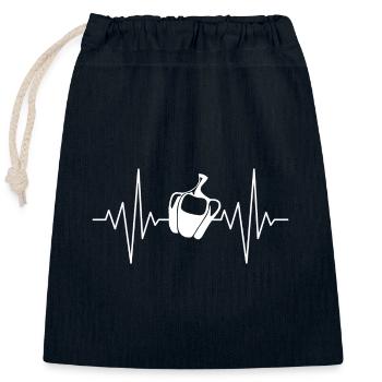 My Heart Sleeps for Bell Pepper Design - Closable cotton gift bag (25x30cm) - navy - Front