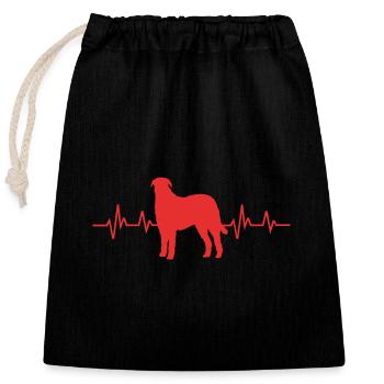 Irish wolfhound - Closable cotton gift bag (25x30cm) - black - Front