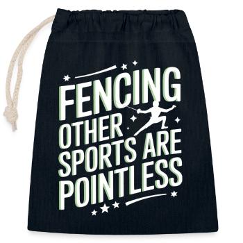 Fencing Fencers - Closable cotton gift bag (25x30cm) - navy - Front