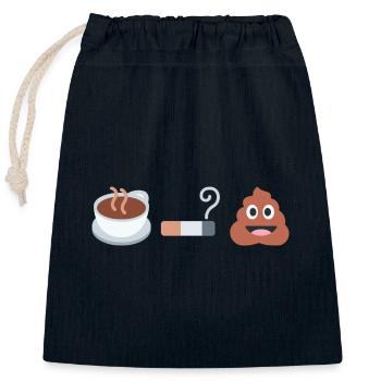 Coffee, cigarette, biscuit - Closable cotton gift bag (25x30cm) - navy - Front