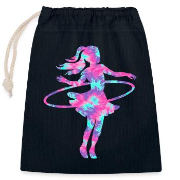 Danse Cerceau Tie Dye Danseuse Cerceau - Sac cadeau en coton avec cordon (25 x 30 cm) - bleu marine - Devant