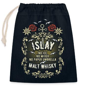 Whisky Spruch No Ice, No Mixer, No Paper Umbrella - Verschließbarer Geschenkbeutel aus Baumwolle (25x30cm) - Navy - Vorne