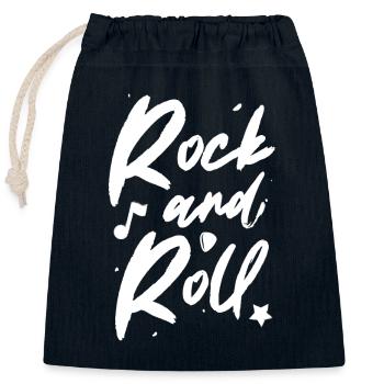 Rock and roll - Sac cadeau en coton avec cordon (25 x 30 cm) - bleu marine - Devant