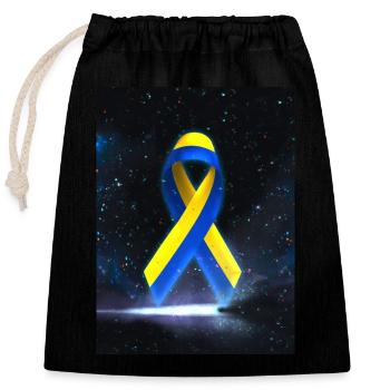Ukraine Peace Loop - Closable cotton gift bag (25x30cm) - black - Front
