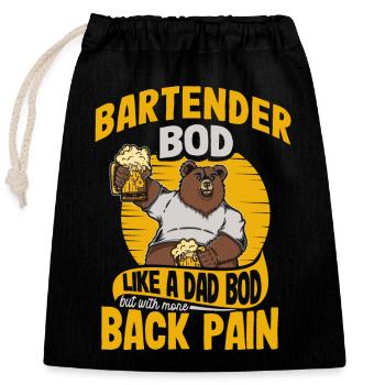 Barman Bod Like A Dad Bod Professeur de biologie - Sac cadeau en coton avec cordon (25 x 30 cm) - noir - Devant