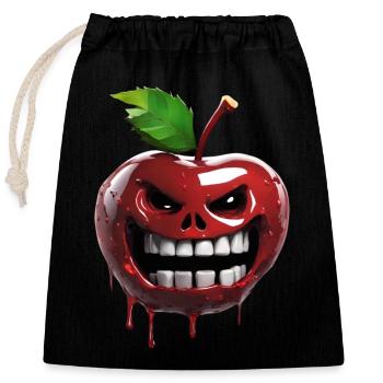 Punischerry Lustige Wütende Kirsche - Verschließbarer Geschenkbeutel aus Baumwolle (25x30cm) - Schwarz - Vorne