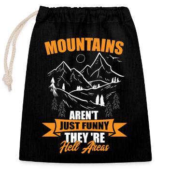 Les montagnes ne sont pas seulement des paysages, ce sont des zones d’enfer - Sac cadeau en coton avec cordon (25 x 30 cm) - noir - Devant