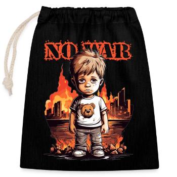 No war ! - Closable cotton gift bag (25x30cm) - black - Front