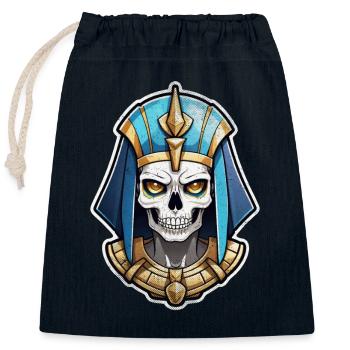 pharaon- momie - egypte - Sac cadeau en coton avec cordon (25 x 30 cm) - bleu marine - Devant