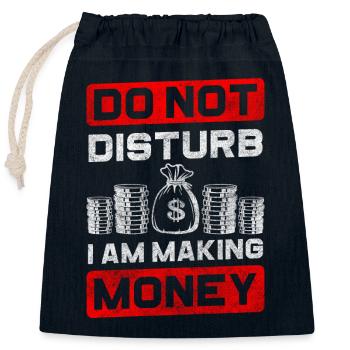 Geld Leben Euro Investor - Verschließbarer Geschenkbeutel aus Baumwolle (25x30cm) - Navy - Vorne