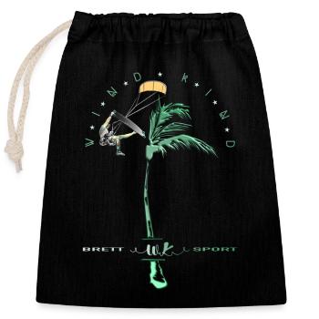 Windkind Surfers - Closable cotton gift bag (25x30cm) - black - Front