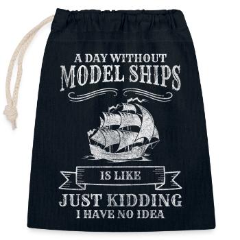 Schiff Wasser Boote Skipper - Verschließbarer Geschenkbeutel aus Baumwolle (25x30cm) - Navy - Vorne