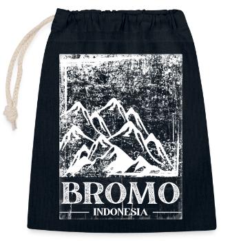 Mount Bromo, Indonesia - Closable cotton gift bag (25x30cm) - navy - Front