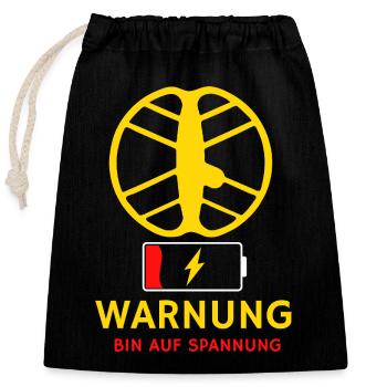 Sondeln_Low_Battery_Warning_T-chemise - Sac cadeau en coton avec cordon (25 x 30 cm) - noir - Devant