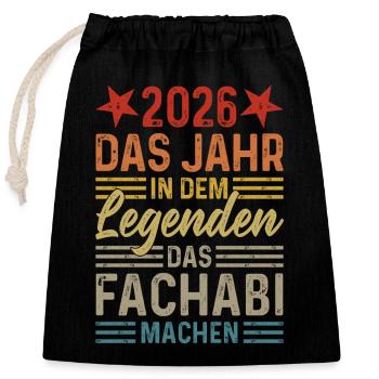 2026 L’année où les légendes obtiennent leur diplôme de fin d’études secondaires - Sac cadeau en coton avec cordon (25 x 30 cm) - noir - Devant