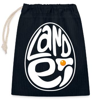 Country Egg - Fans de poulet - Coq - Coq - Bio - Sac cadeau en coton avec cordon (25 x 30 cm) - bleu marine - Devant