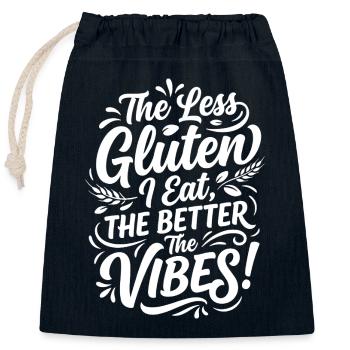 Gluten Free Vibes Humor Saying - Closable cotton gift bag (25x30cm) - navy - Front