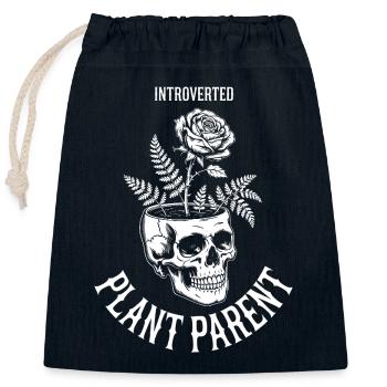 Introvertierter Pflanzenelternschädel - Verschließbarer Geschenkbeutel aus Baumwolle (25x30cm) - Navy - Vorne