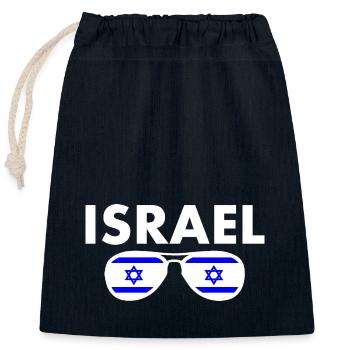 Israël - Sac cadeau en coton avec cordon (25 x 30 cm) - bleu marine - Devant