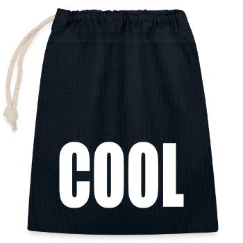 Cool - Closable cotton gift bag (25x30cm) - navy - Front