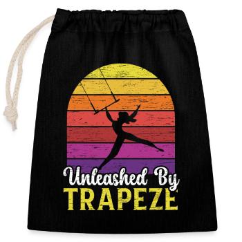 Retro Trapezkünstler Zirkus-Artist Akrobatik - Verschließbarer Geschenkbeutel aus Baumwolle (25x30cm) - Schwarz - Vorne