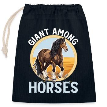 Kaltblüter Pferd Pferdeliebhaber Reiten - Verschließbarer Geschenkbeutel aus Baumwolle (25x30cm) - Navy - Vorne