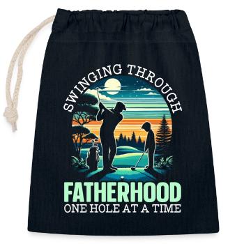 Father's Day Golfers Golfers Paternity - Closable cotton gift bag (25x30cm) - navy - Front