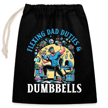 Fête des pères Muscle Bodybuilder Meilleur Papa - Sac cadeau en coton avec cordon (25 x 30 cm) - noir - Devant