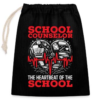 School Counselor Job Work Career Counseling - Closable cotton gift bag (25x30cm) - black - Front