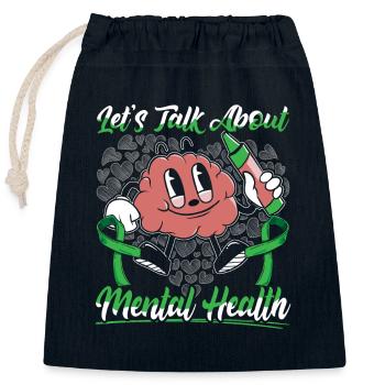 Mental Health Awareness - Closable cotton gift bag (25x30cm) - navy - Front