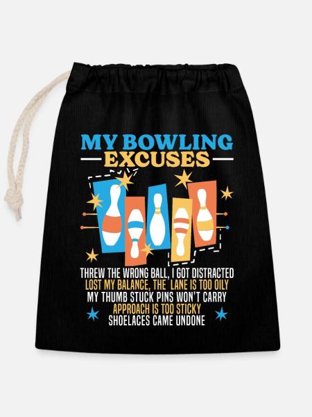 Lustige Bowlingkugel-bowlingbahn-splinte Sport - Verschließbarer Geschenkbeutel aus Baumwolle (25x30cm) - Schwarz