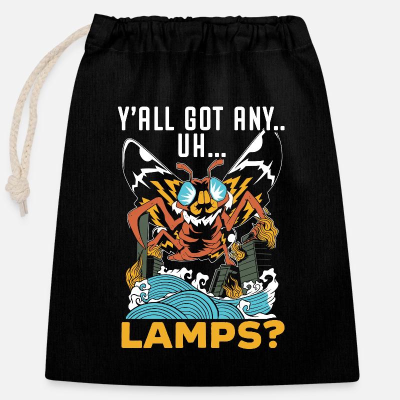 Mothman Lover Mythical Creature Cryptozoology - Closable cotton gift bag (25x30cm) - black
