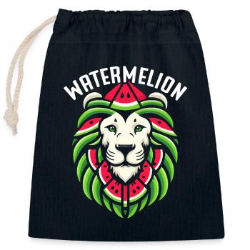 Lustige Wassermelone Sommer Löwe - Verschließbarer Geschenkbeutel aus Baumwolle (25x30cm) - Navy - Vorne