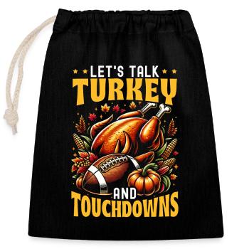 Thanksgiving Fußballliebhaber Dankbare Sportarten - Verschließbarer Geschenkbeutel aus Baumwolle (25x30cm) - Schwarz - Vorne