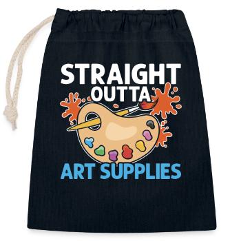 Art Artistique Étudiant en Art - Sac cadeau en coton avec cordon (25 x 30 cm) - bleu marine - Devant