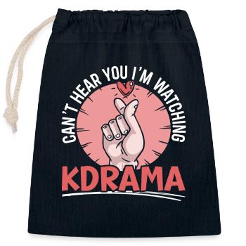 Drôle Kdrama Drame coréen K-drama - Sac cadeau en coton avec cordon (25 x 30 cm) - bleu marine - Devant