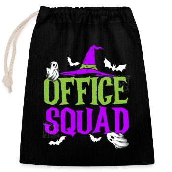 Lustiges Halloween Kostüm Büro Squad Trick Oder - Verschließbarer Geschenkbeutel aus Baumwolle (25x30cm) - Schwarz - Vorne