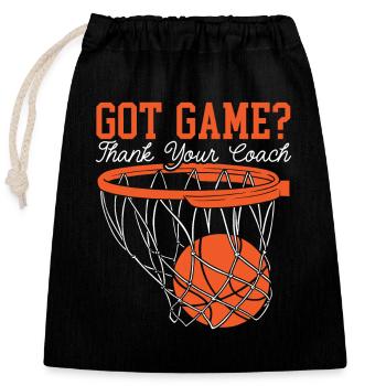 Basketball Coach Sports Coach Hooper Basketball - Closable cotton gift bag (25x30cm) - black - Front