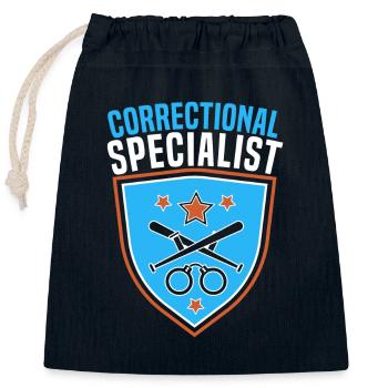 Detention Act for Correctional Officers - Closable cotton gift bag (25x30cm) - navy - Front