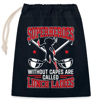 Lunch Lady, School Canteen Worker, Dinner Lady - Closable cotton gift bag (25x30cm) - navy - Front