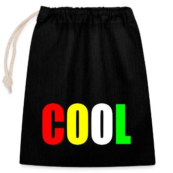 Cool - Closable cotton gift bag (25x30cm) - black - Front