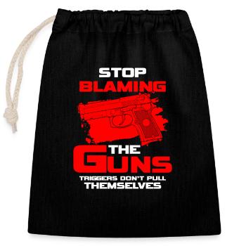 Pistol Ammunition Hunting Shooting - Closable cotton gift bag (25x30cm) - black - Front