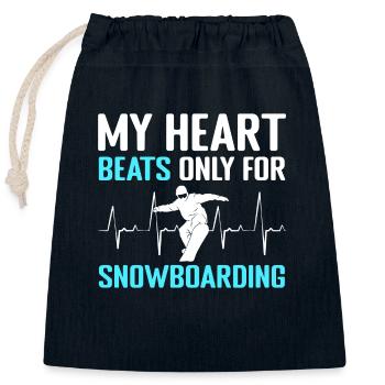 Snowboard Extremsport Boarder - Verschließbarer Geschenkbeutel aus Baumwolle (25x30cm) - Navy - Vorne