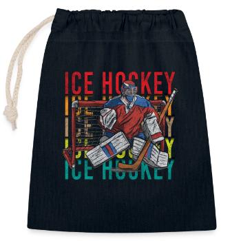 Hockey Sportart Wintersport Schlittschuhe - Verschließbarer Geschenkbeutel aus Baumwolle (25x30cm) - Navy - Vorne