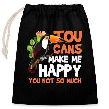 Toucan Animal Exotique - Sac cadeau en coton avec cordon (25 x 30 cm) - noir - Devant