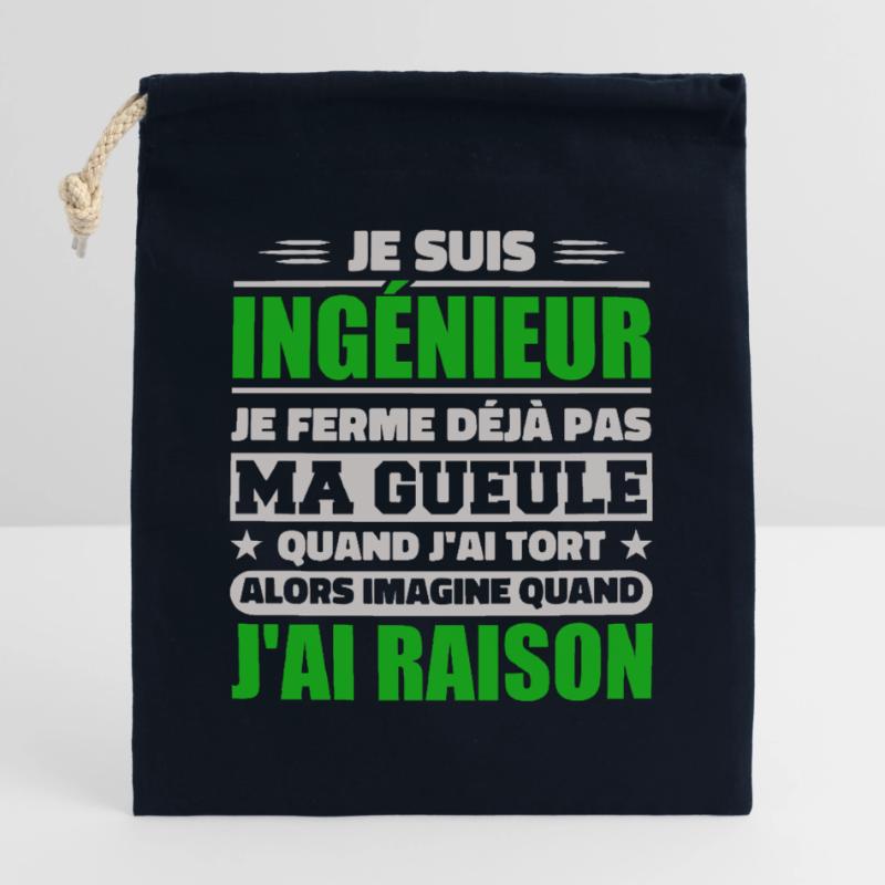 Engineer Humor Gift Student Engineer Closable cotton gift bag (25x30cm)