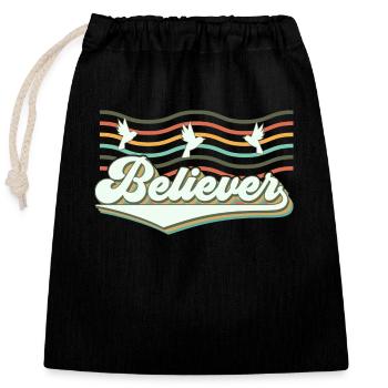 Believer - Closable cotton gift bag (25x30cm) - black - Front