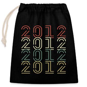 Original 2012 Vintage Vintage Anniversaire Rétro - Sac cadeau en coton avec cordon (25 x 30 cm) - noir - Devant