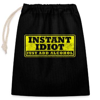 sarcasm, humor, joke, sayings - Closable cotton gift bag (25x30cm) - black - Front